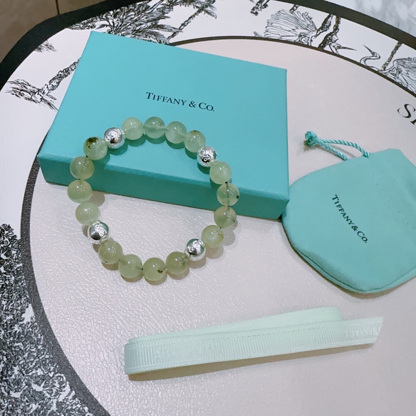 Tiffany & Co. Green Bead Bracelet